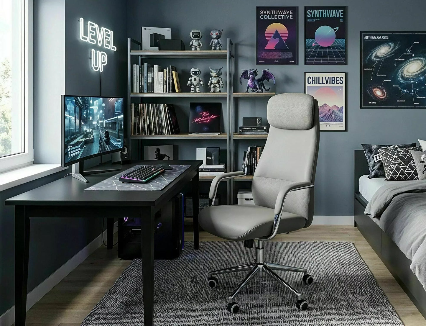 Krēsls Kasto 117/65/48 cm pelēks