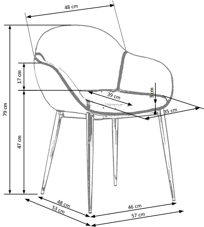 Krēsls Bono 57/59/81/47 cm brūns - N1 Home