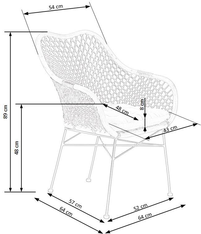 Dārza krēsls JAFFA 64/64/89/48 cm - N1 Home