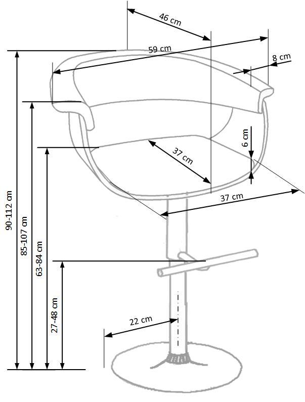 LB krēsls gaišs ozols/melns 59/46/90÷112 cm - N1 Home