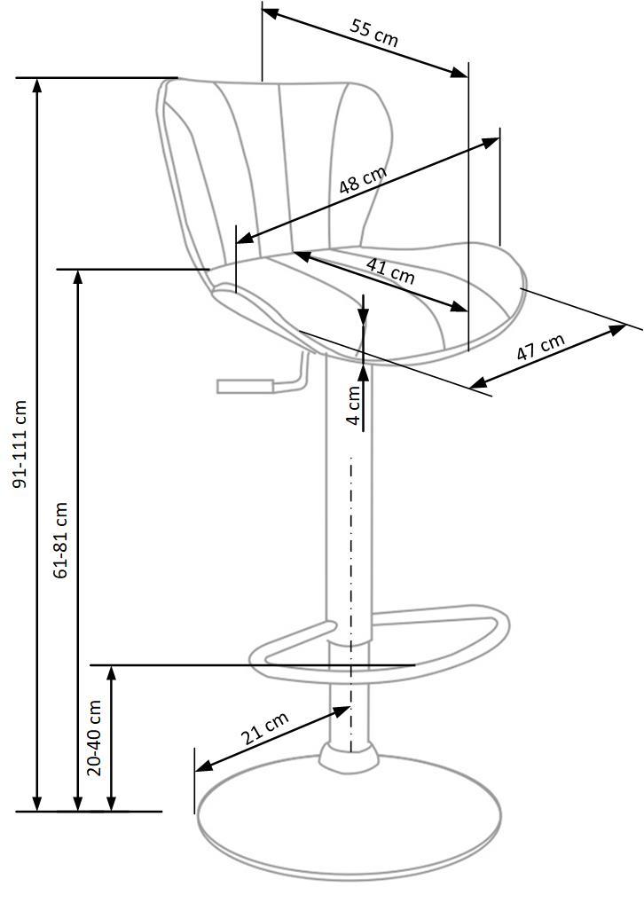 LN krēsls melns 48/55/91-111/61-81 cm - N1 Home