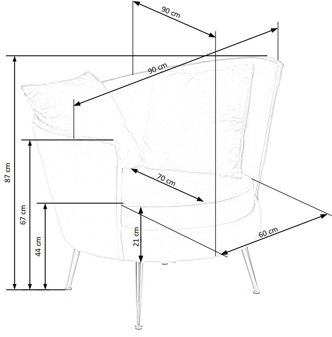 AL krēsls 90/90/87/44 cm melns - N1 Home