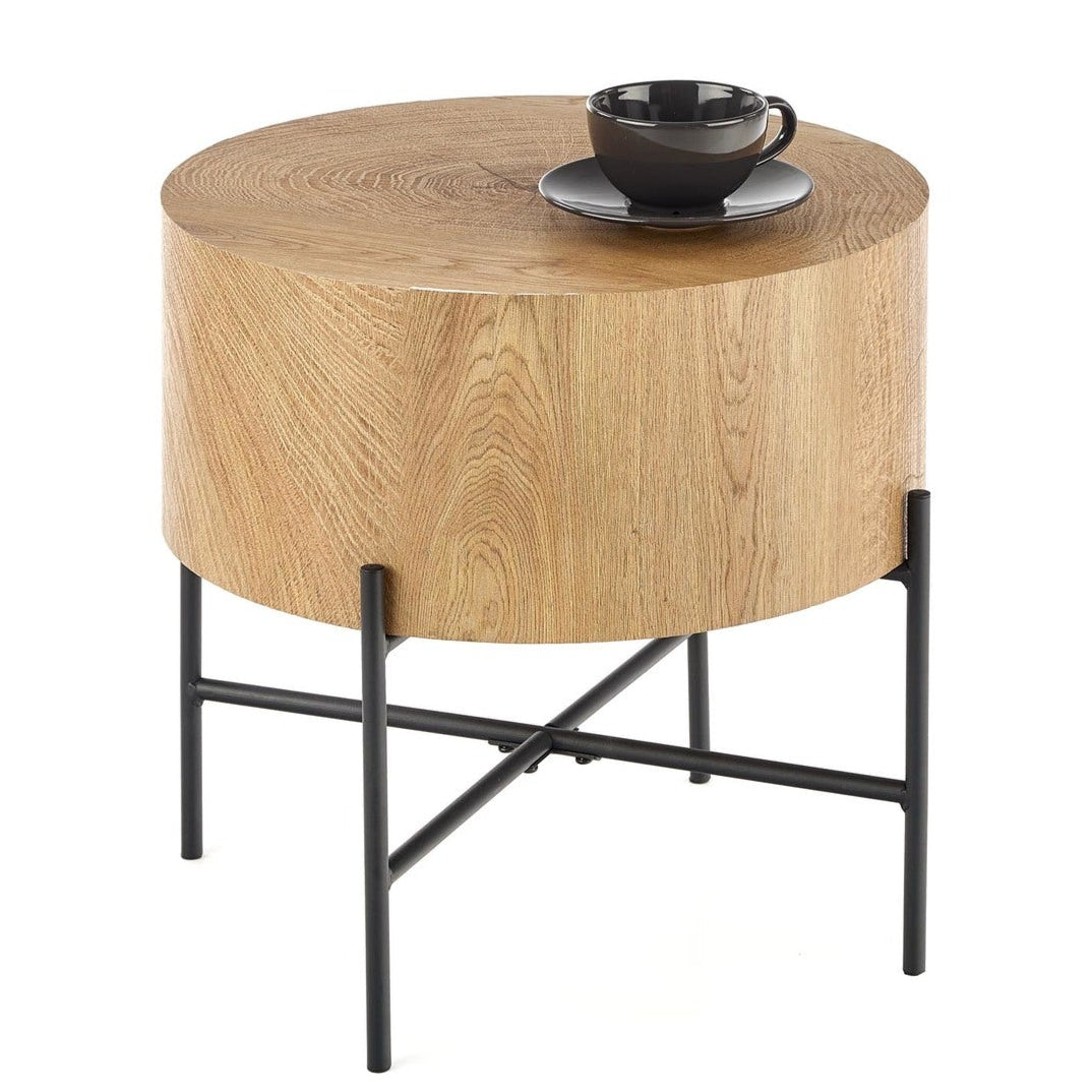 Kafijas galds Bruks 80/37 cm; 45/45 cm ozols/melns - N1 Home