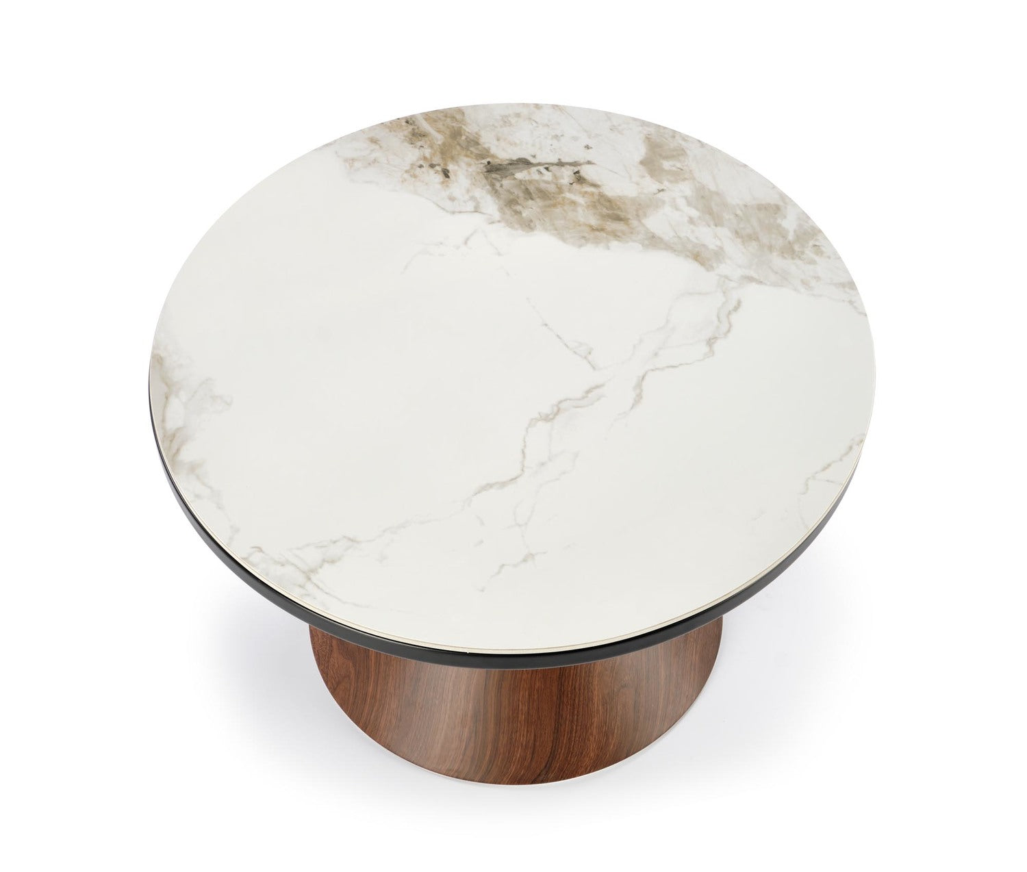 Kafijas galdiņš GZ2 70/43 cm balts marmors/rieksts/zelts - N1 Home
