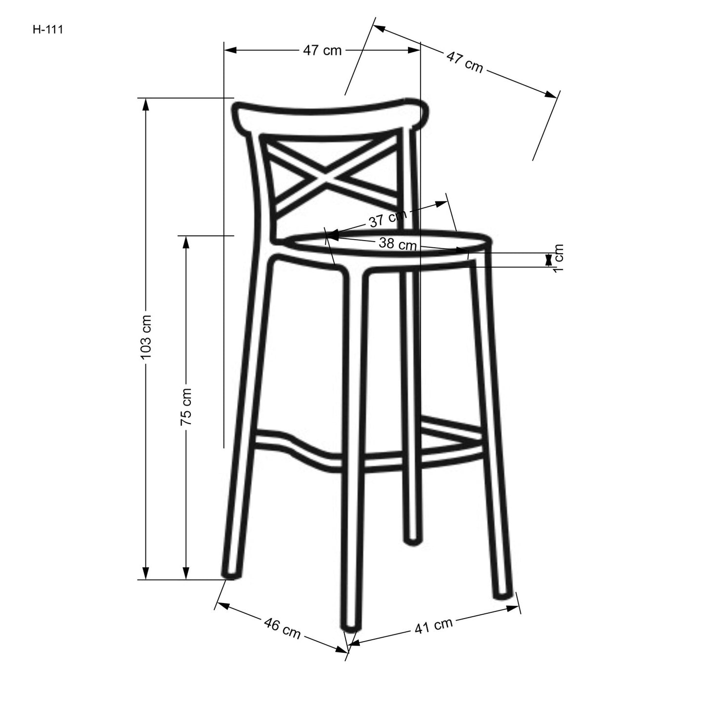 NN krēsls melns/dabīgs 47/47/103/75 cm - N1 Home