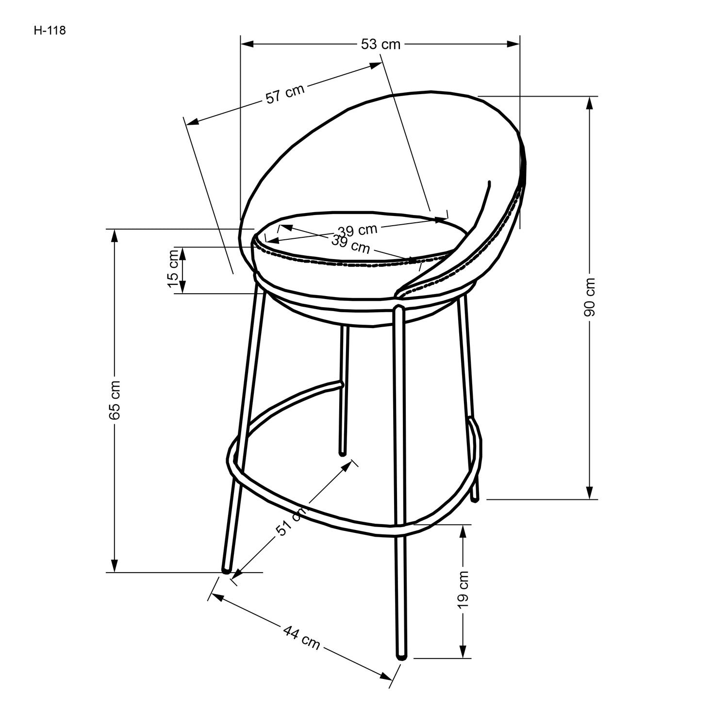 NY krēsls bēšs 53/57/90/65 cm - N1 Home