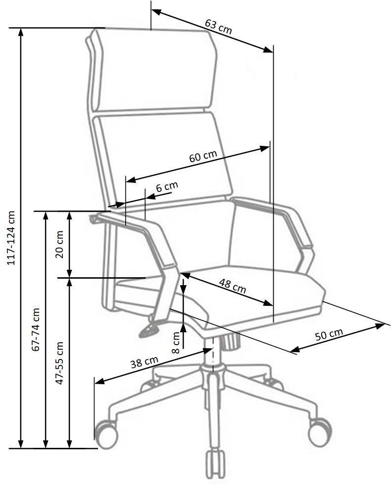 Krēsls Cos 60/63/117÷124 cm melns/balts