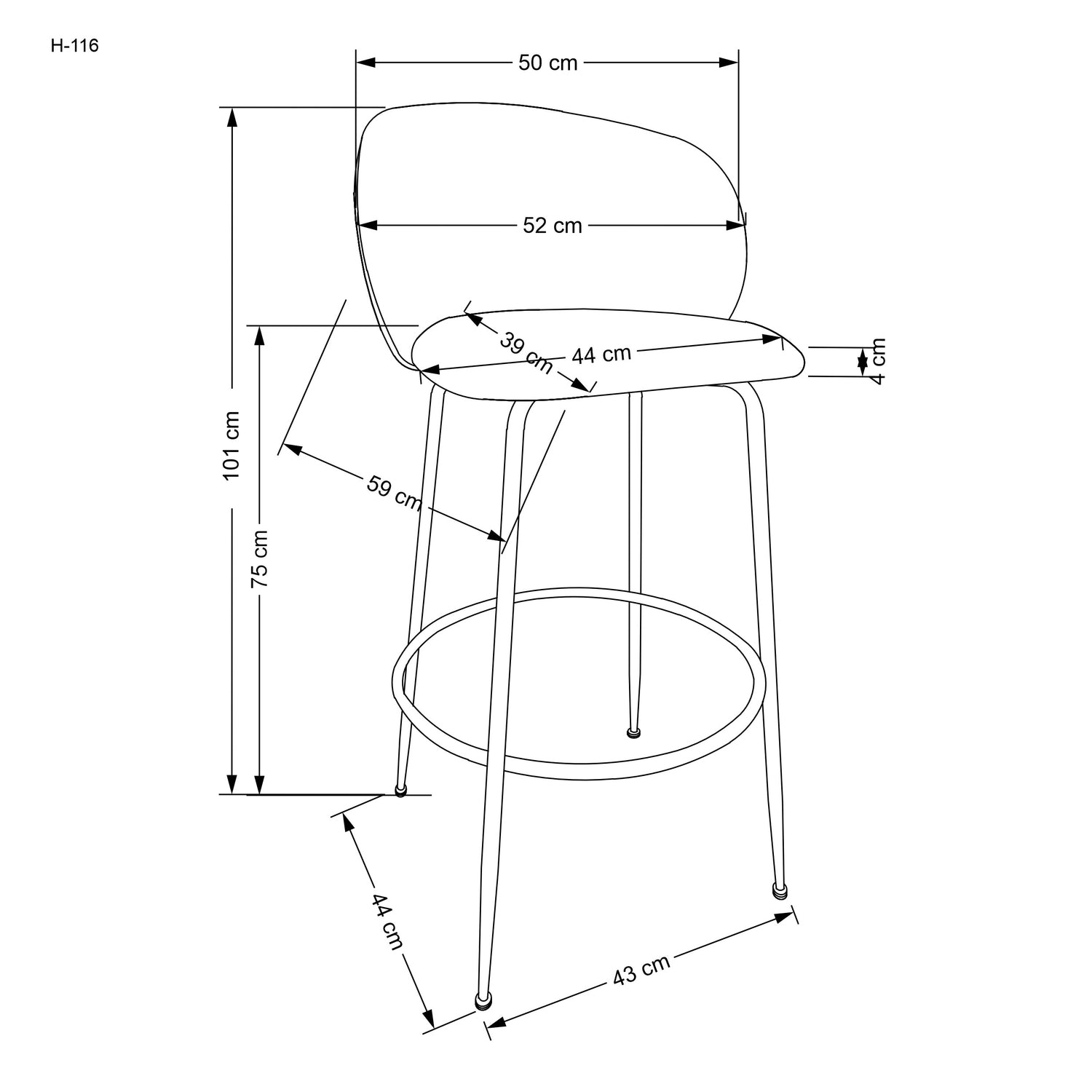 NL krēsls krēms / zelts 50/59/101/75 cm - N1 Home