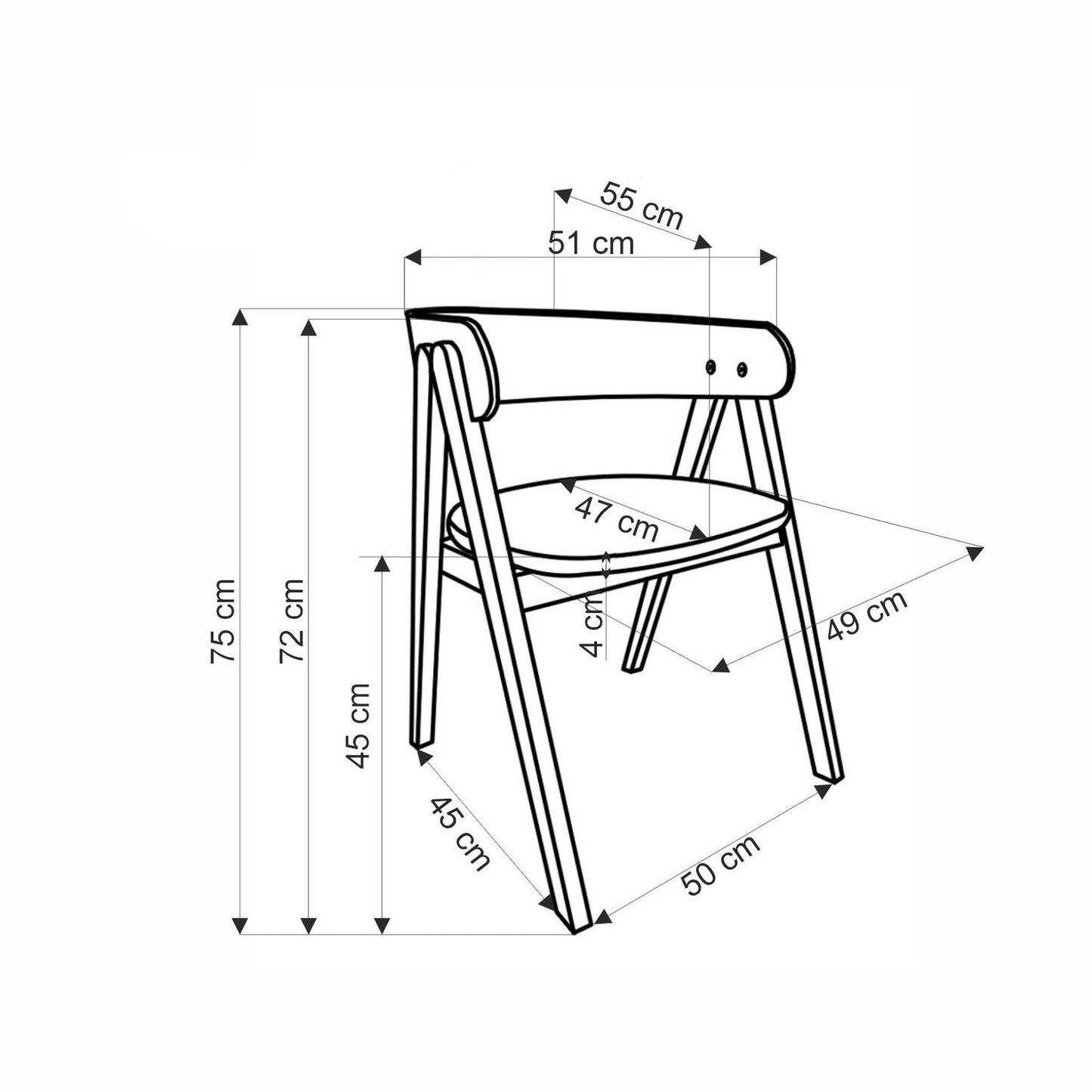 Krēsls SITE 55/49/75/45 cm bēšs - N1 Home