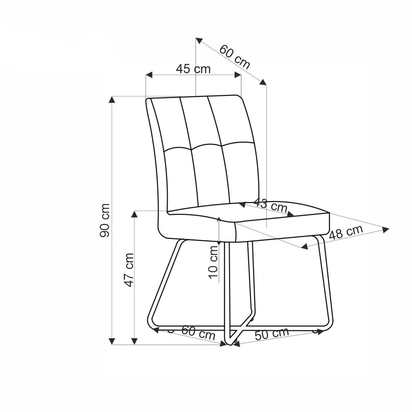 Krēsls Pilo 50/60/90/47 cm bēšs - N1 Home