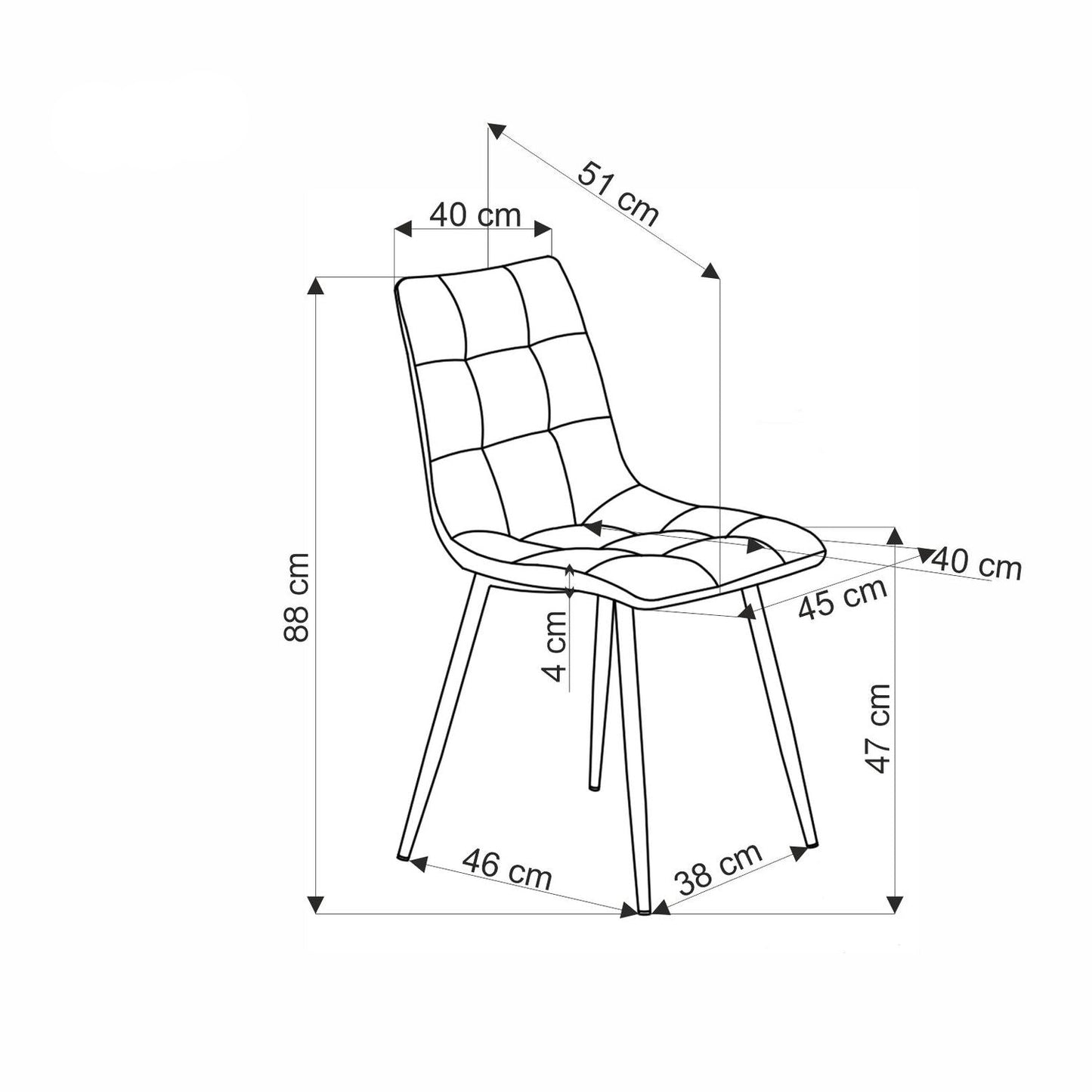 Krēsls Krust 45/53/88/47 cm sinepes - N1 Home