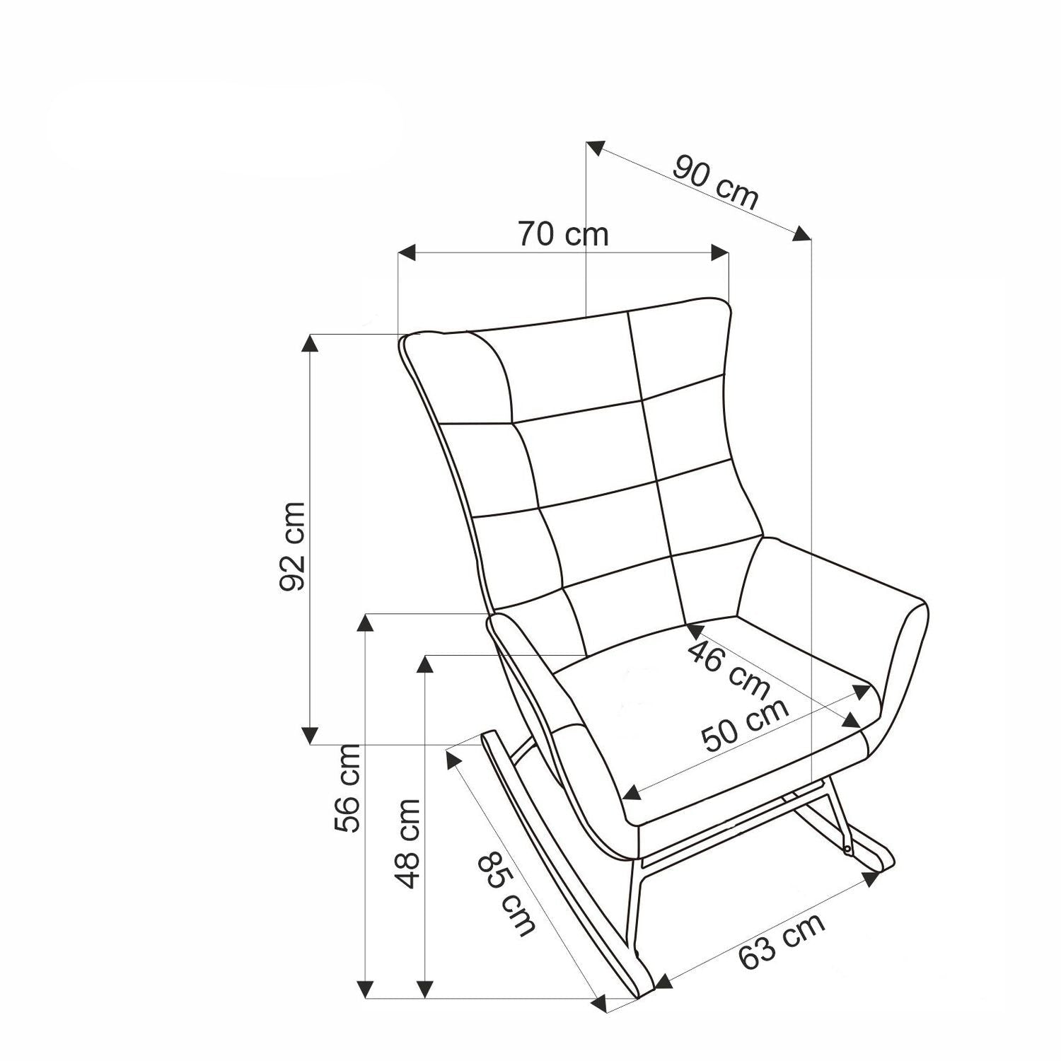 Krēsls Baz 70/90/92/48 cm sinepes - N1 Home