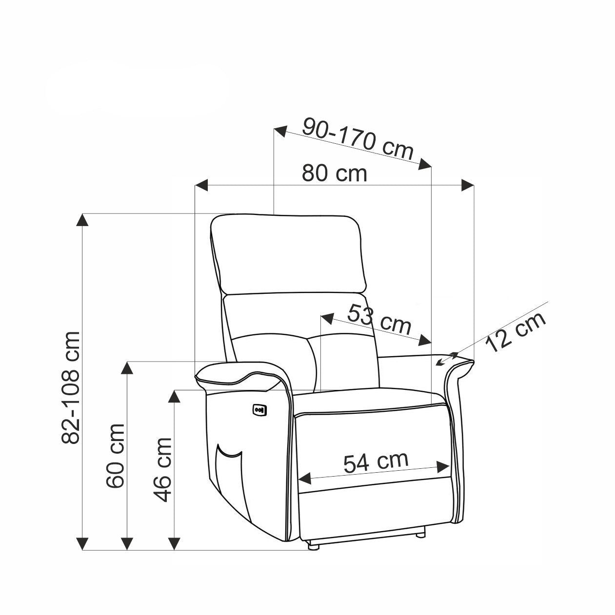 Krēsls Semir 80/90-170/92-108/46 cm Bluvel 68