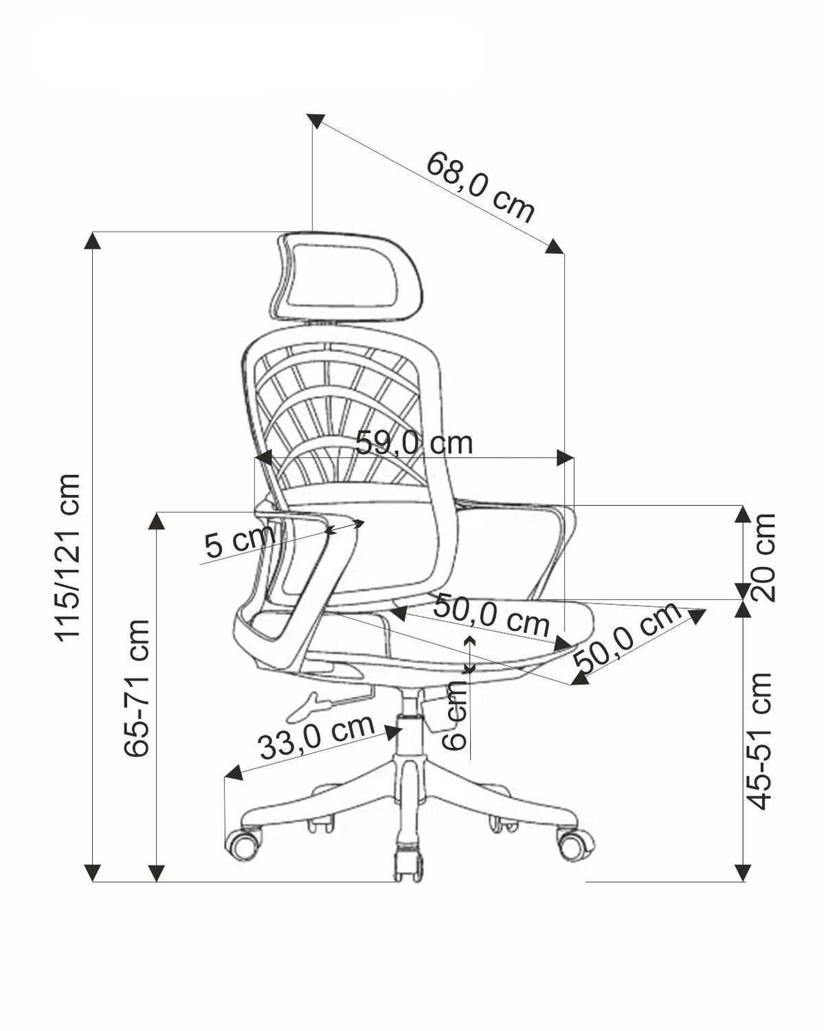 Krēsls Ves 59/59/115-121/45-51 cm