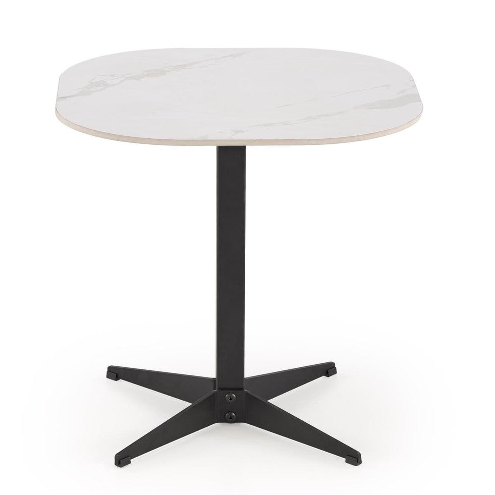 Kafijas galds Bors 80/80/40; 50/50/50 cm balts marmors/melns - N1 Home