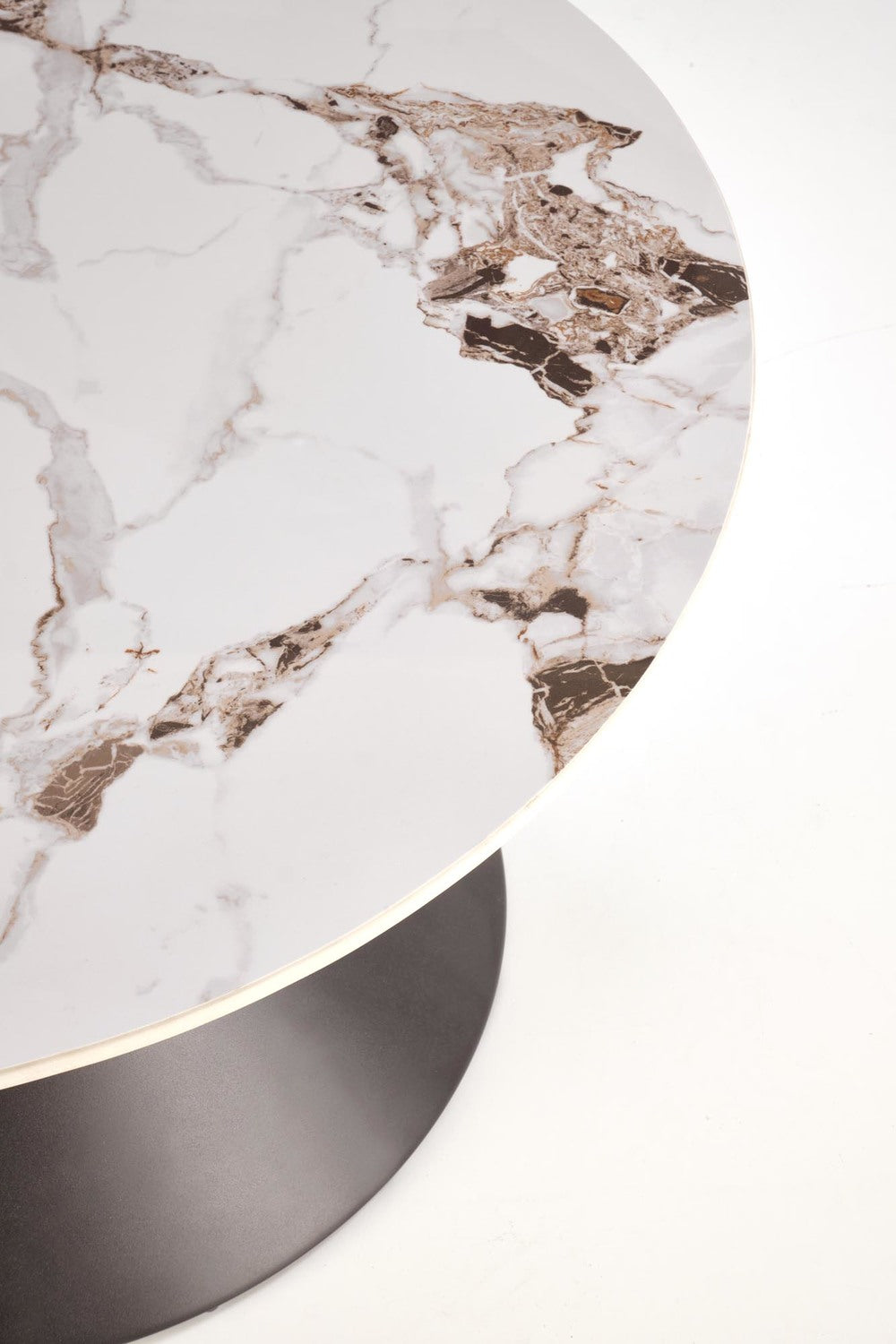 Kafijas galdiņš Gora 80/42 cm balts marmors/melns - N1 Home