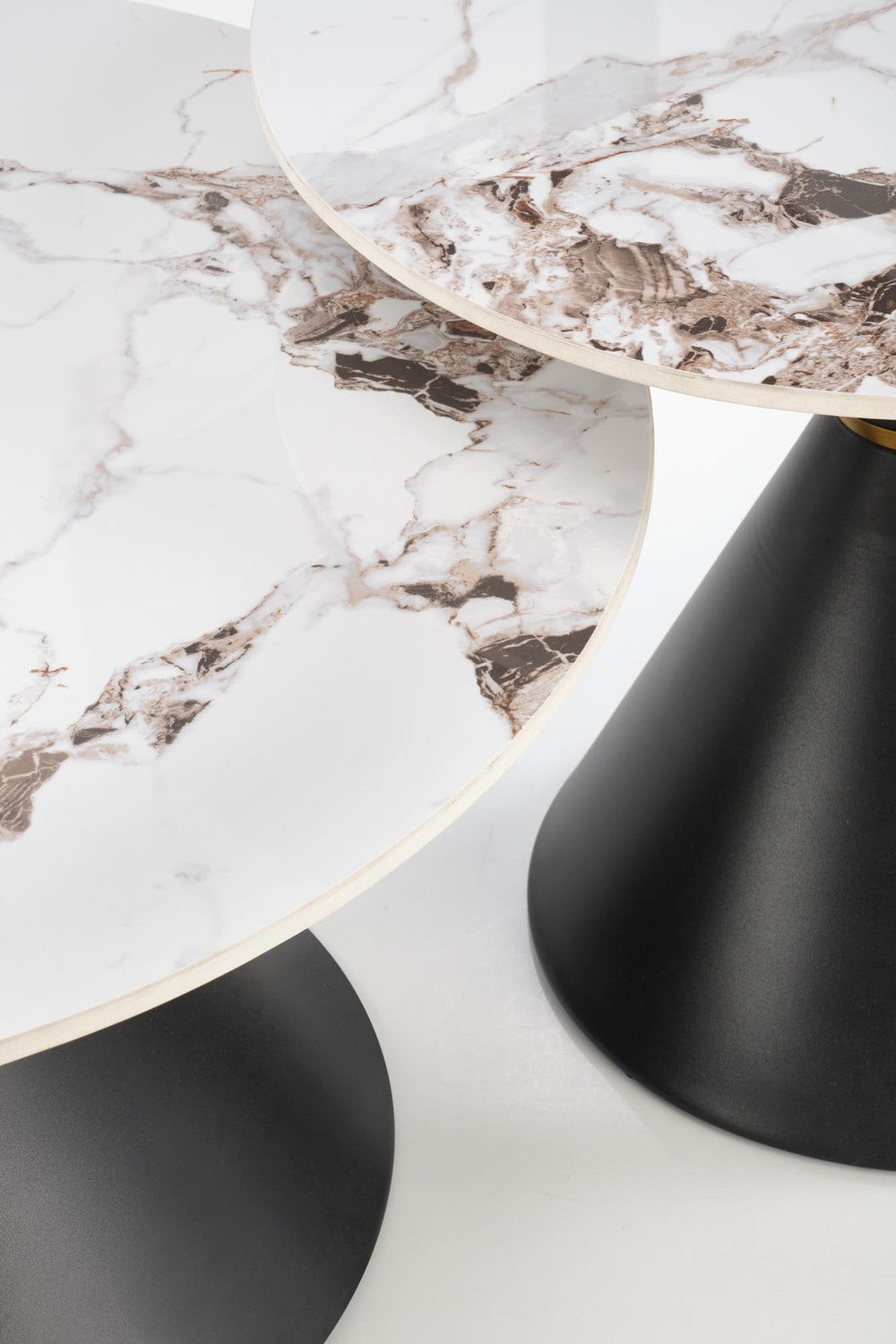 Kafijas galdiņš Gora S 60/51 cm balts marmors/melns - N1 Home