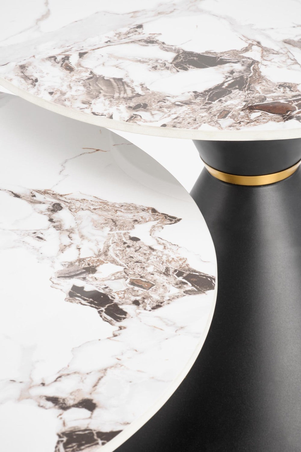 Kafijas galdiņš Gora S 60/51 cm balts marmors/melns - N1 Home