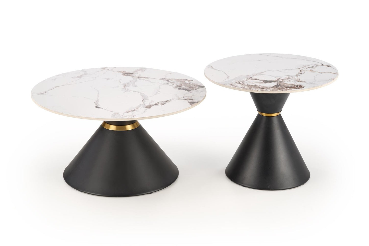 Kafijas galdiņš Gora S 60/51 cm balts marmors/melns - N1 Home