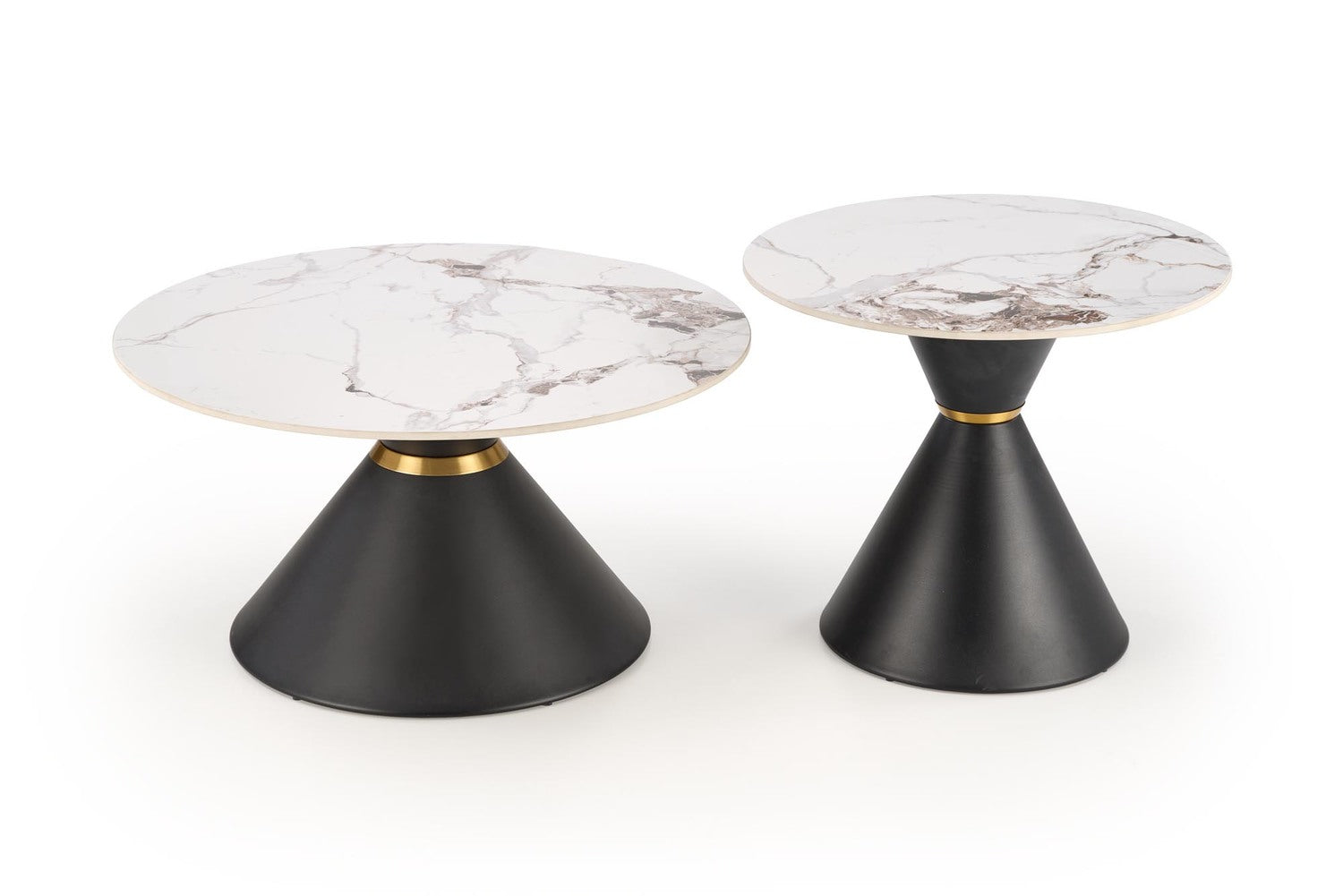 Kafijas galdiņš Gora S 60/51 cm balts marmors/melns - N1 Home