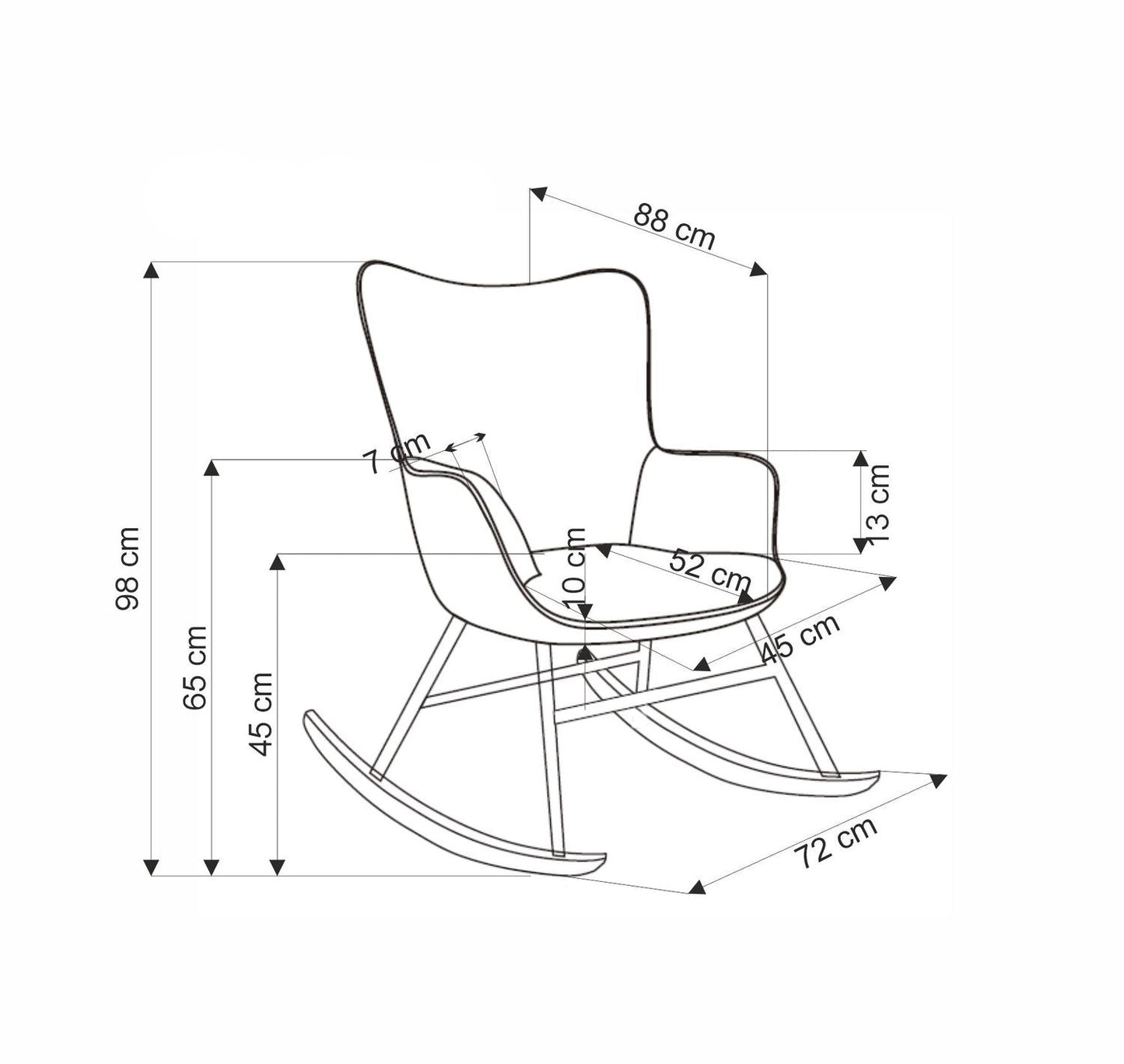 Krēsls Belmira 72/88/98/45 cm Hyper 08