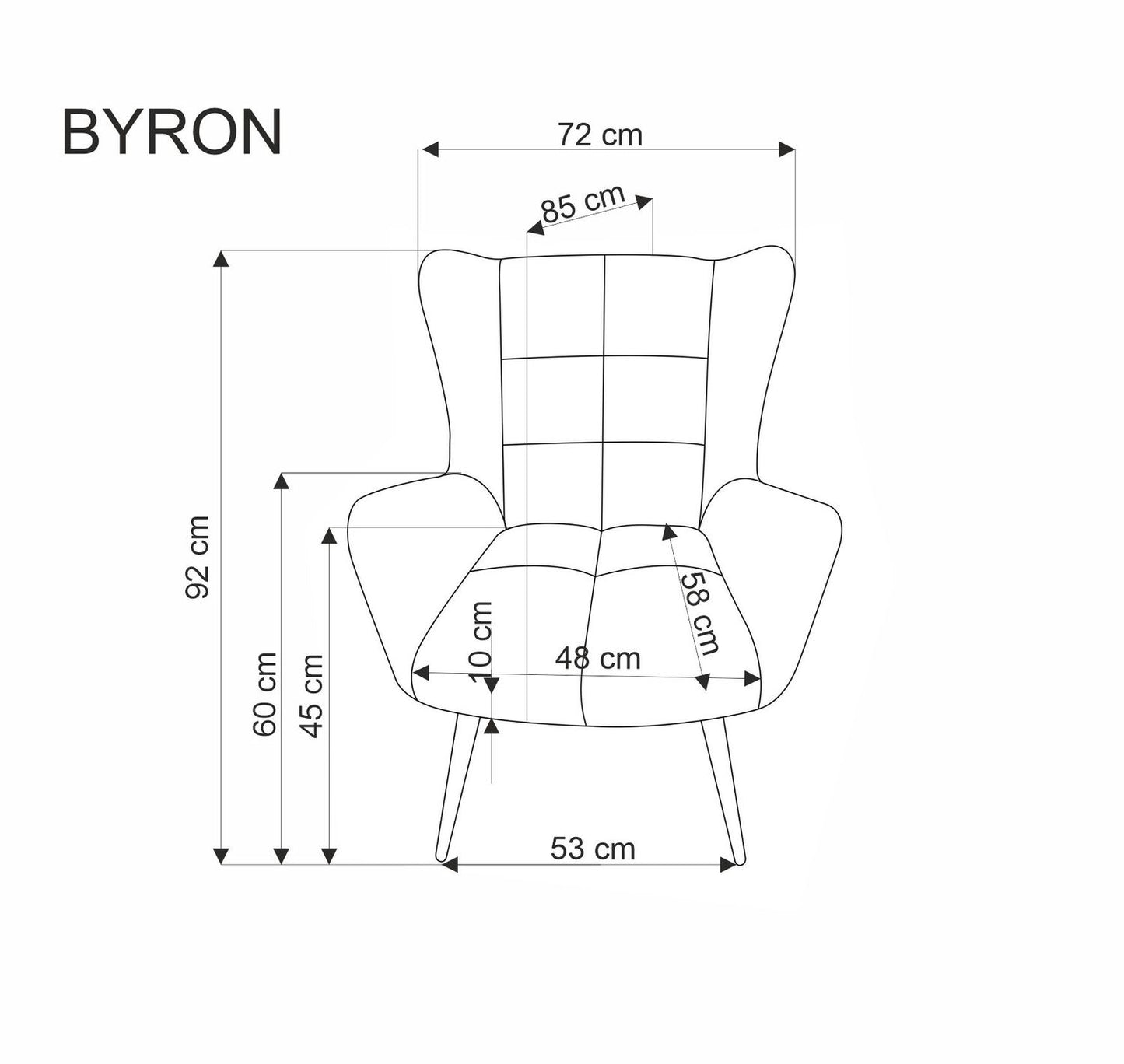 Krēsls Byro 75/85/92/45 cm pelēks - N1 Home