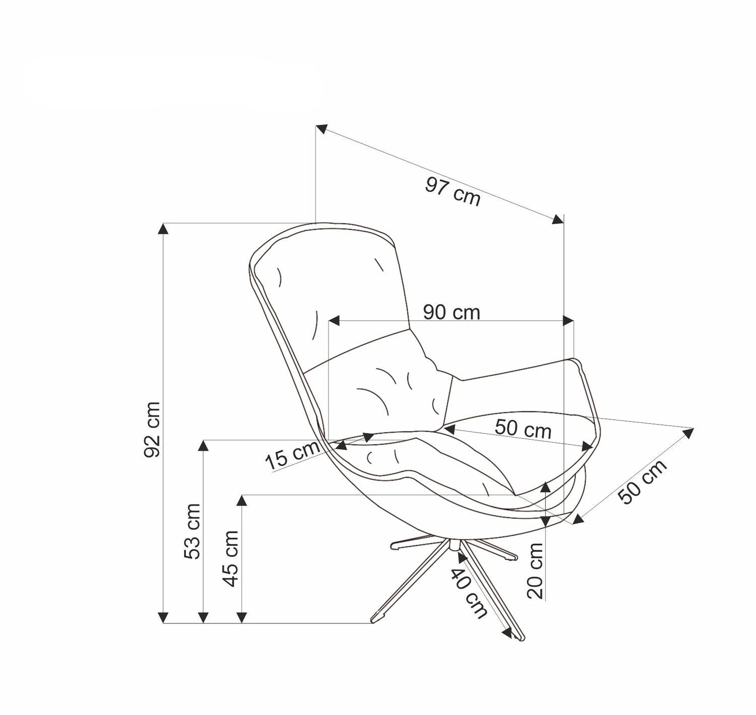 Krēsls Lobi 90/97/92/55 cm bēšs - N1 Home