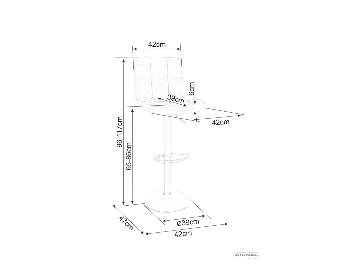 Bāra krēsls Cio 39/65-88 cm zaļš - N1 Home