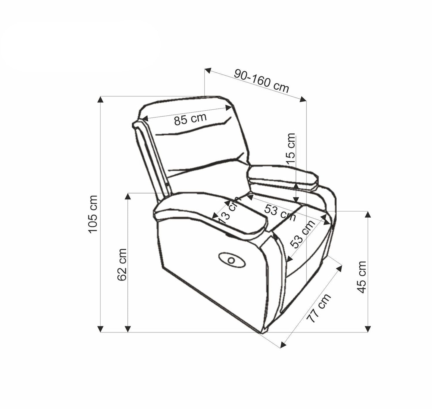 Krēsls Drago 88/90-160/105/45 cm pelēks