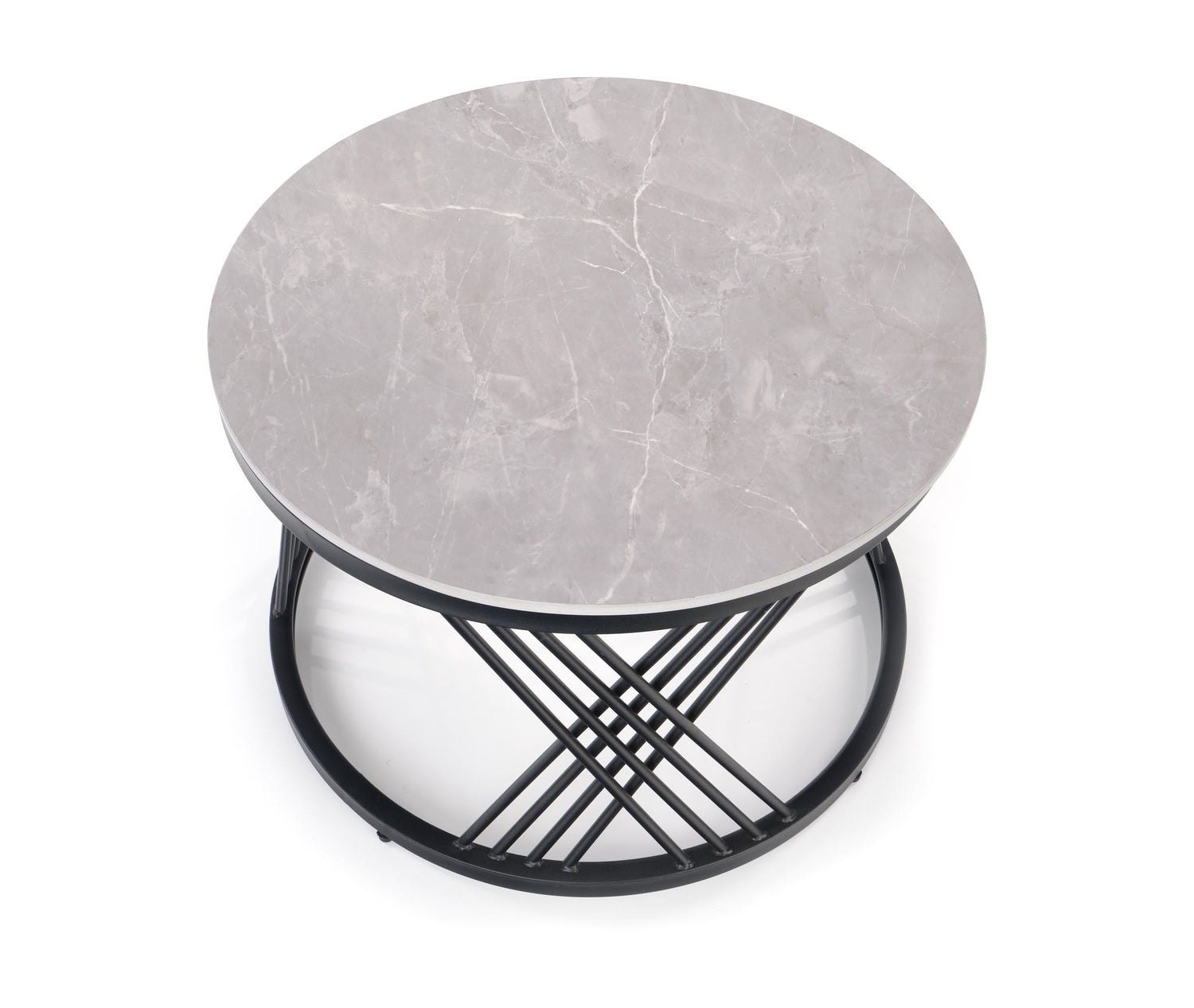 Kafijas galdiņš Flam 60/40; 80/46 cm pelēks marmors - N1 Home