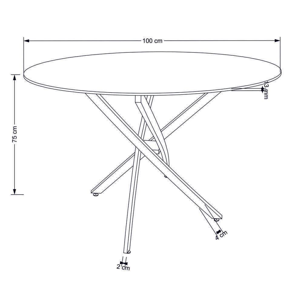 Galds Ray 100/73 cm balts marmors - N1 Home