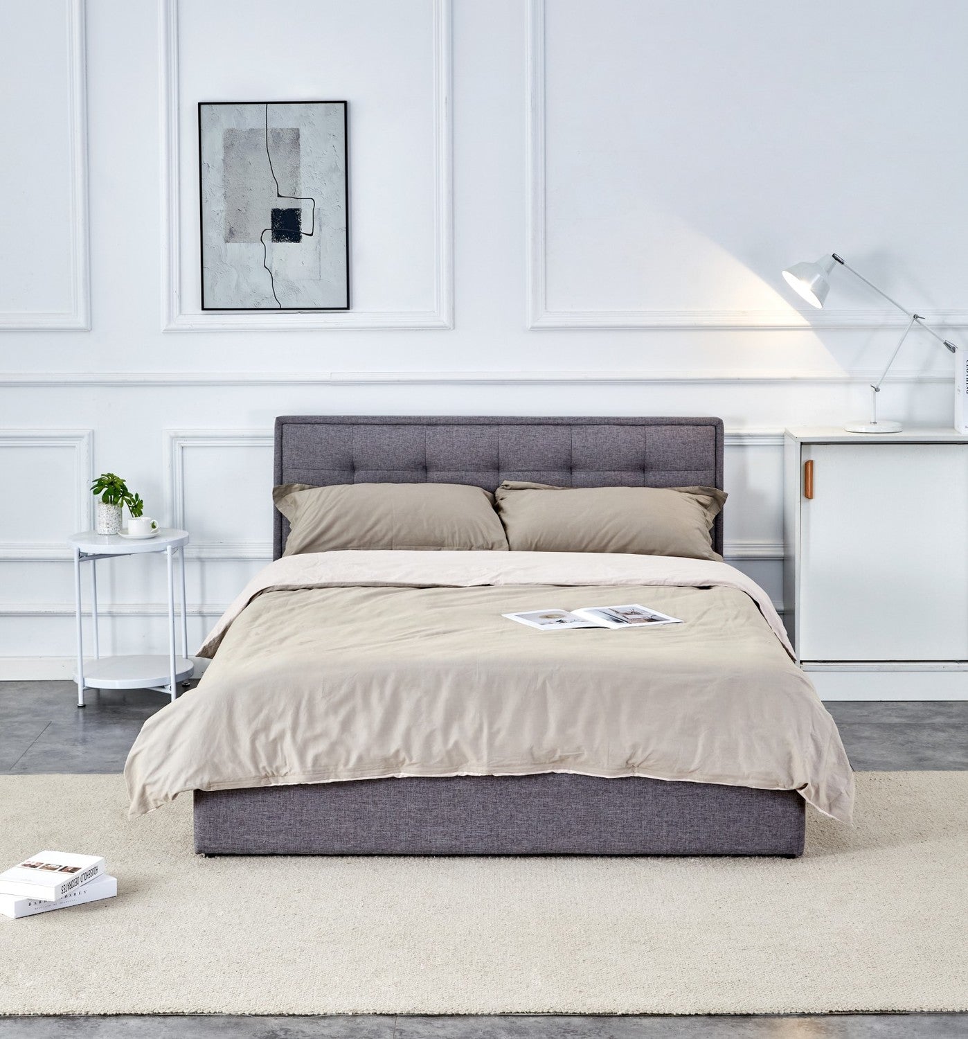 Gulta Pava 151-171/217/100 cm pelēks - N1 Home