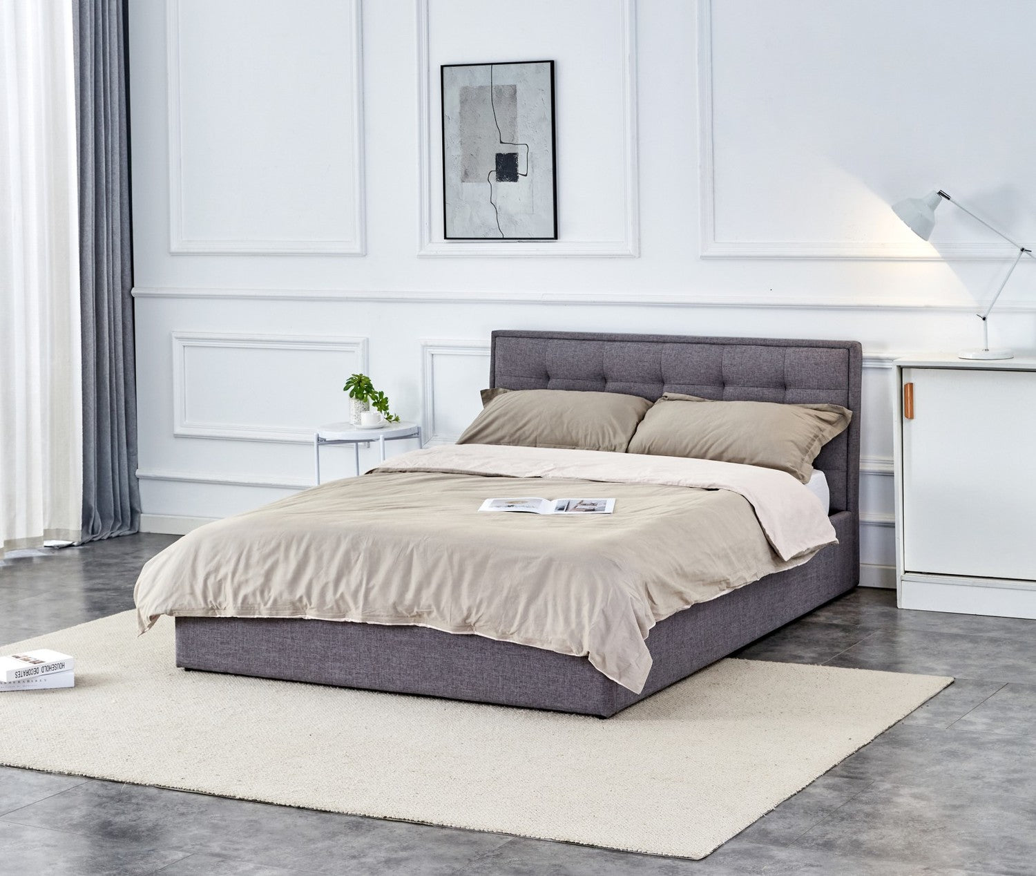 Gulta Pava 151-171/217/100 cm pelēks - N1 Home