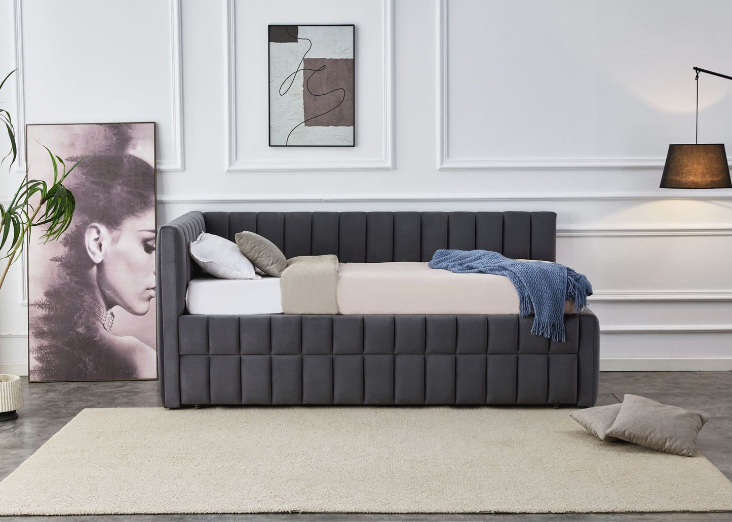 Gulta Deryt 229/105/50 cm pelēks - N1 Home