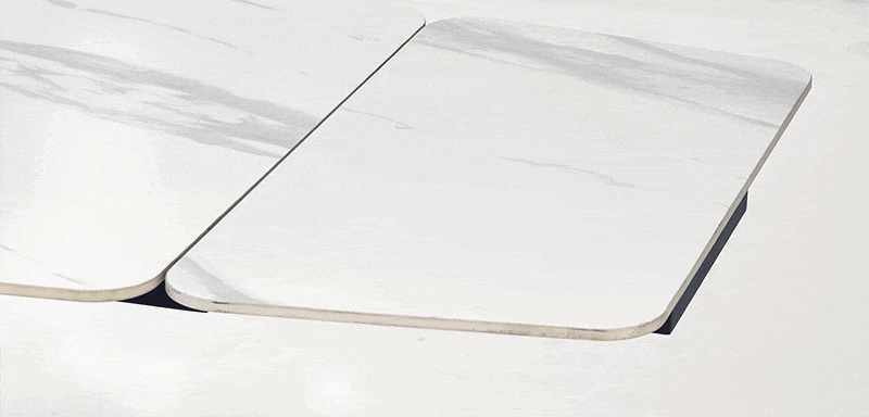 Galds Alfin 160/91/76 cm balts marmors/melns - N1 Home