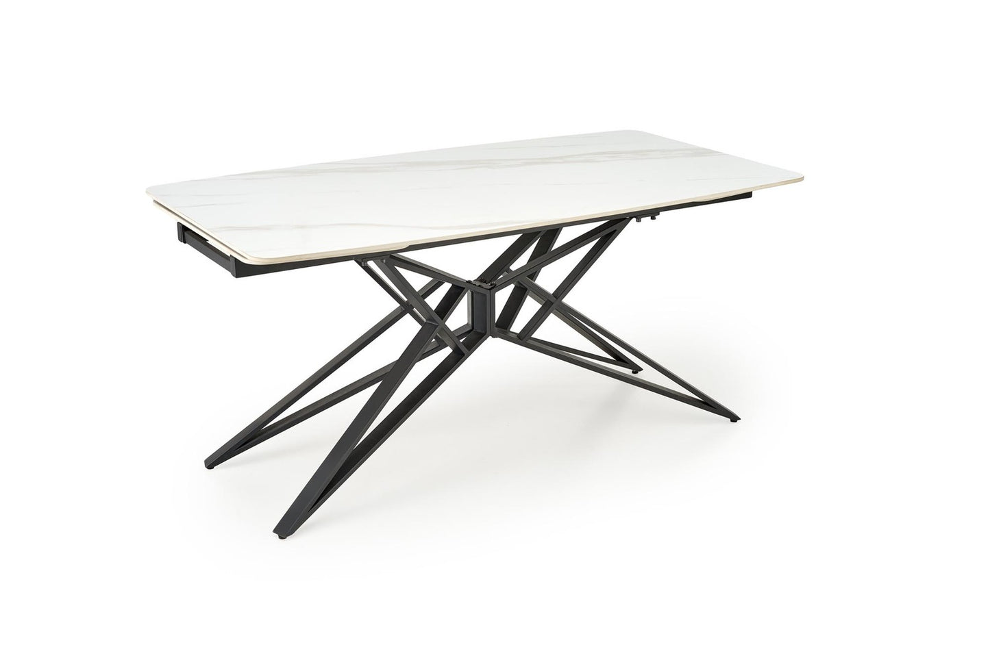 Galds Alfin 160/91/76 cm balts marmors/melns - N1 Home