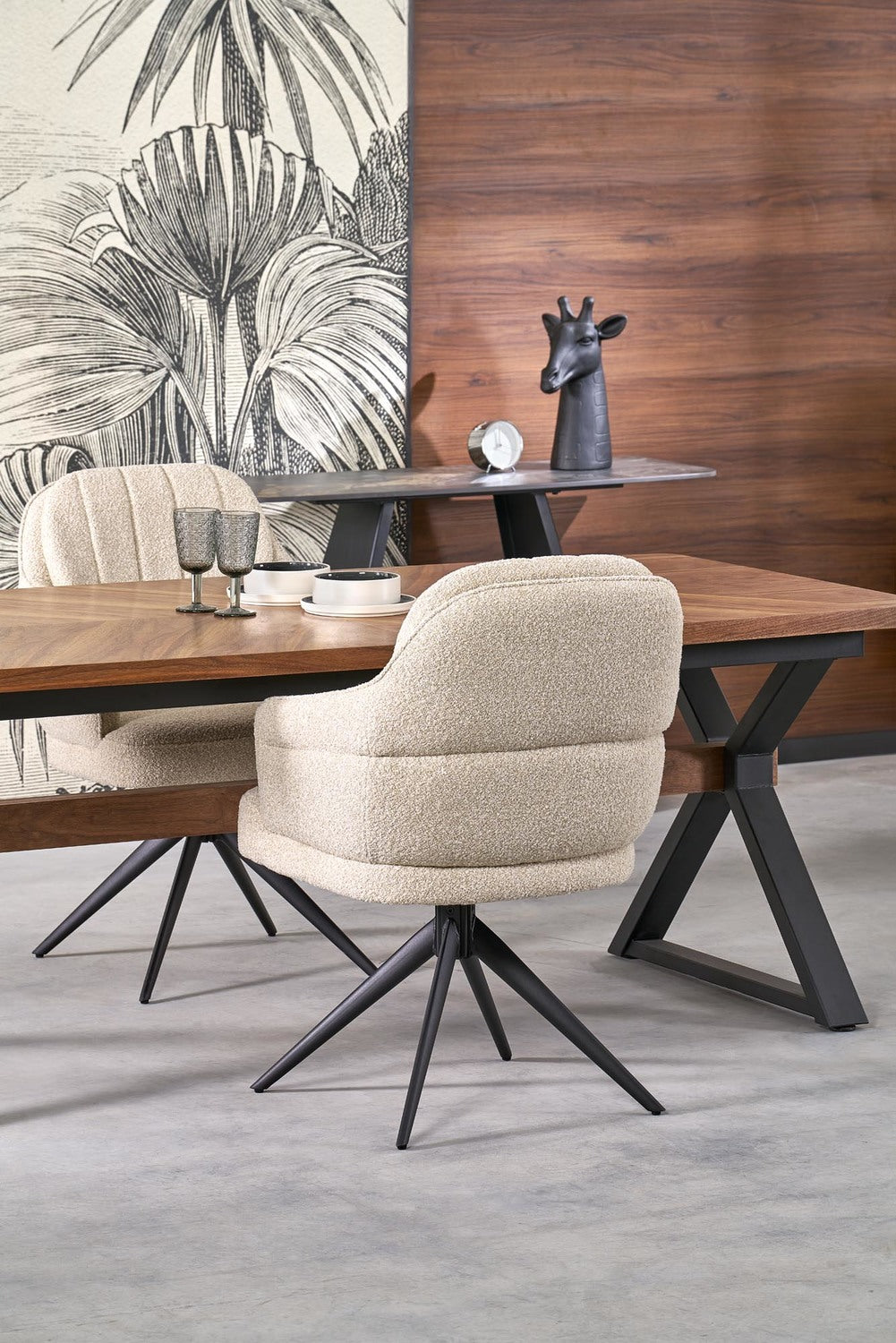 Galds Baros 200/100/75 cm rieksts/melns - N1 Home