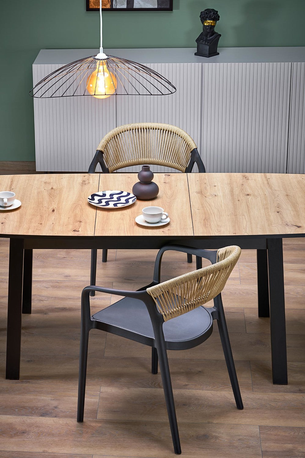 Galds Barrel 130/80/72 cm amatniecisks ozols/melns - N1 Home