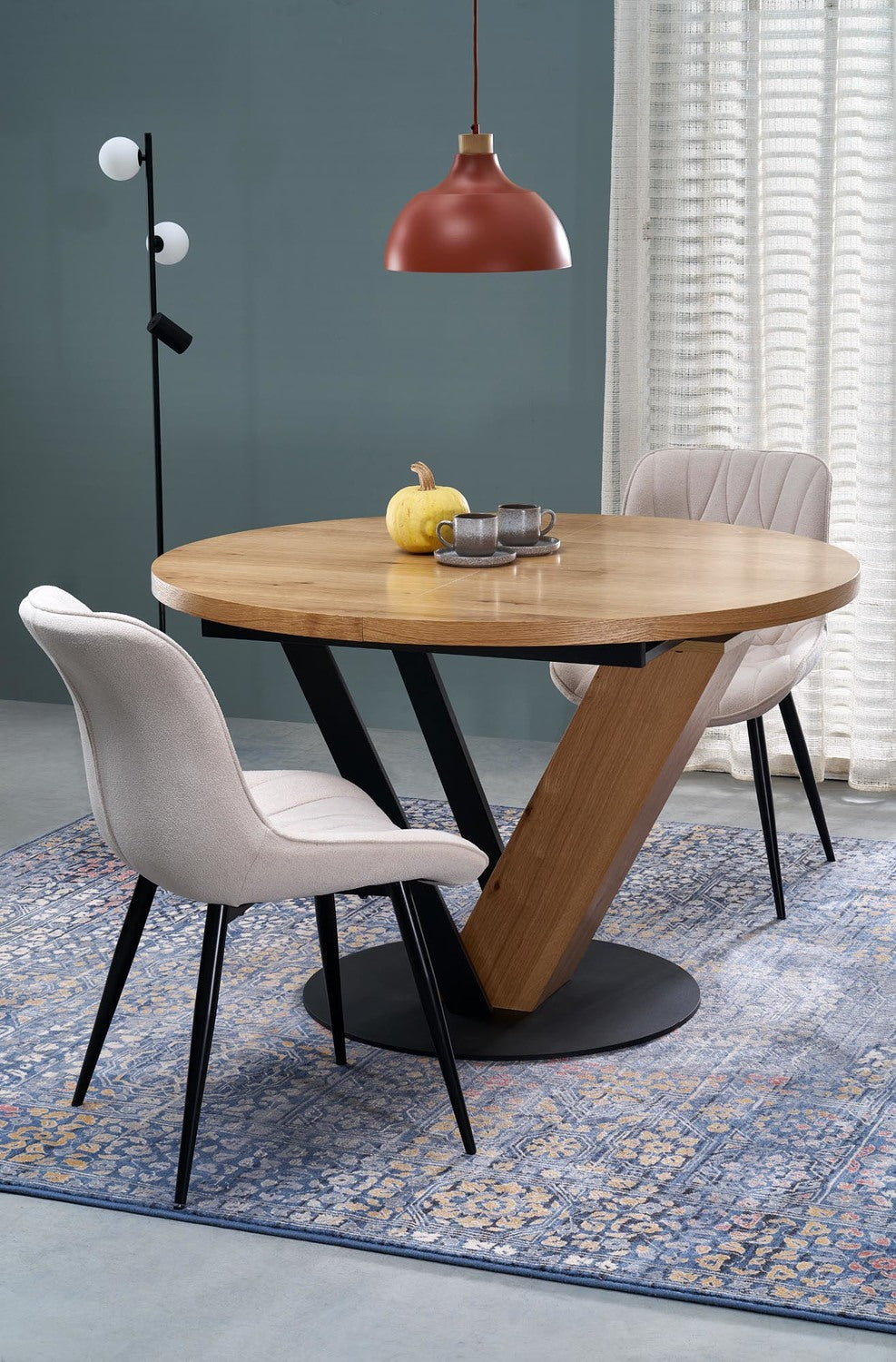 Galds Fani 120/120/78 cm dabīgs/melns - N1 Home