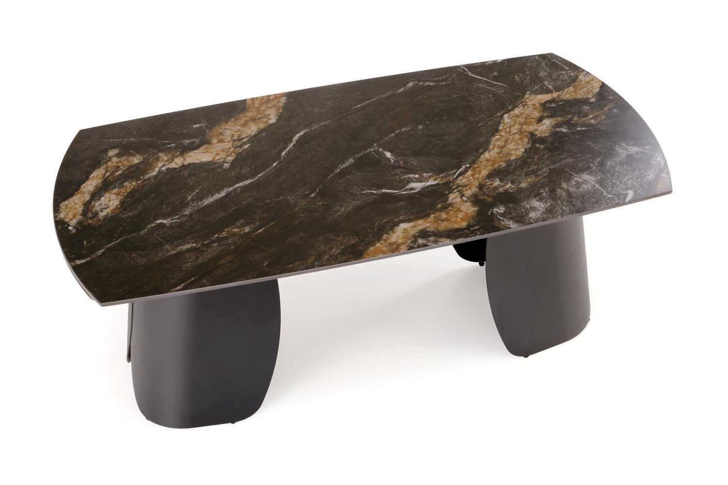 Galds Forus 180/90/76 cm melns marmors/melns - N1 Home