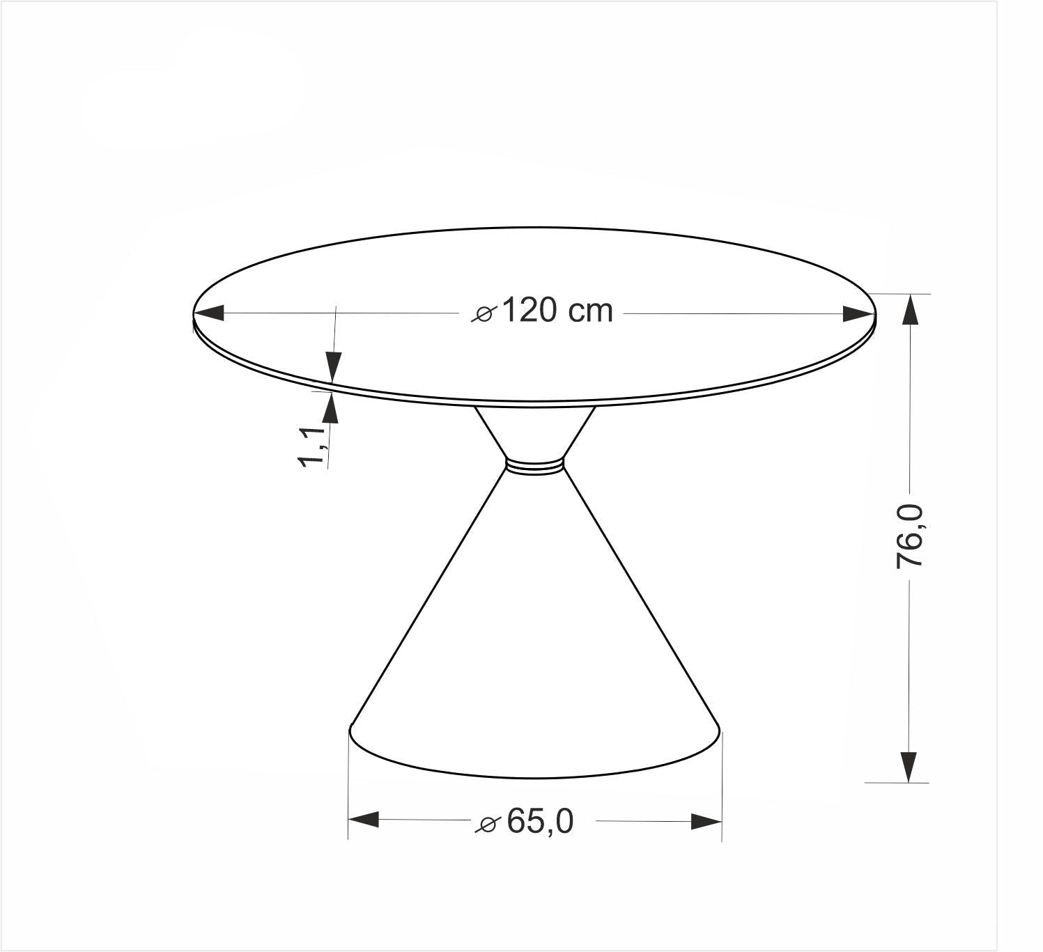 Galds Gars 120/76 cm balts marmors/melns - N1 Home