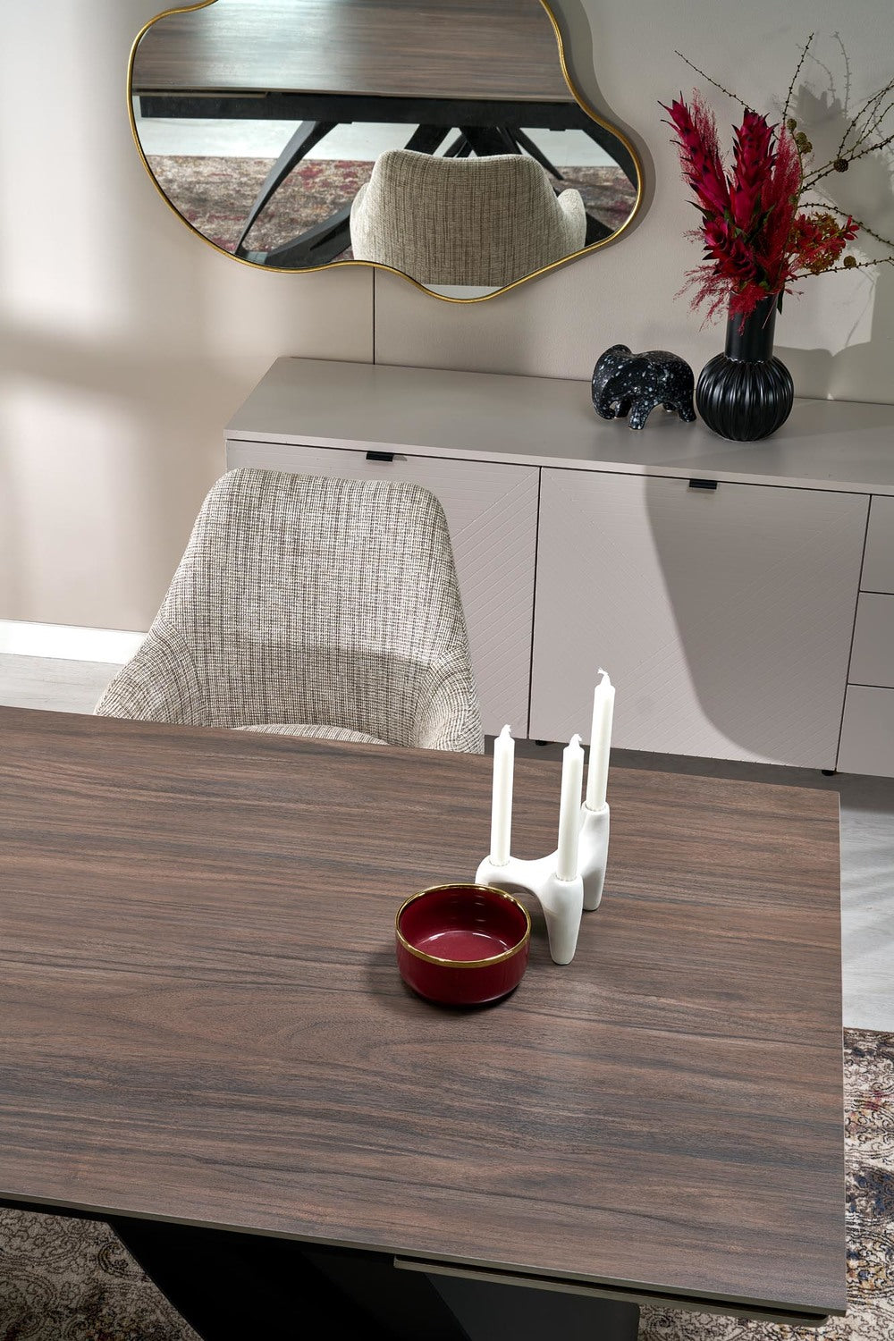 Galds Hila 180-260/90/75/125 cm rieksts/melns - N1 Home