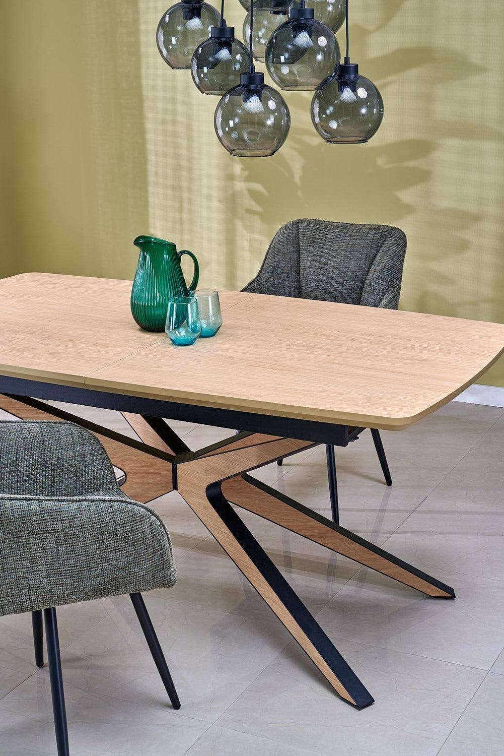 Galds Jamis 160/90/76 cm dabīgs/melns - N1 Home