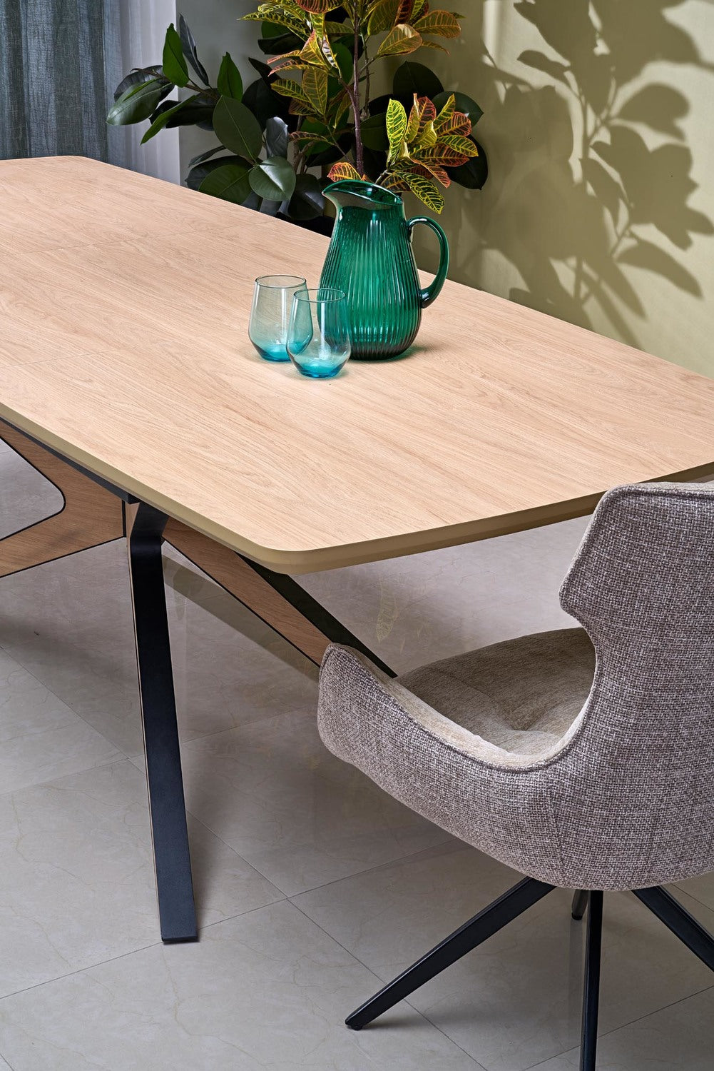 Galds Jamis 160/90/76 cm dabīgs/melns - N1 Home