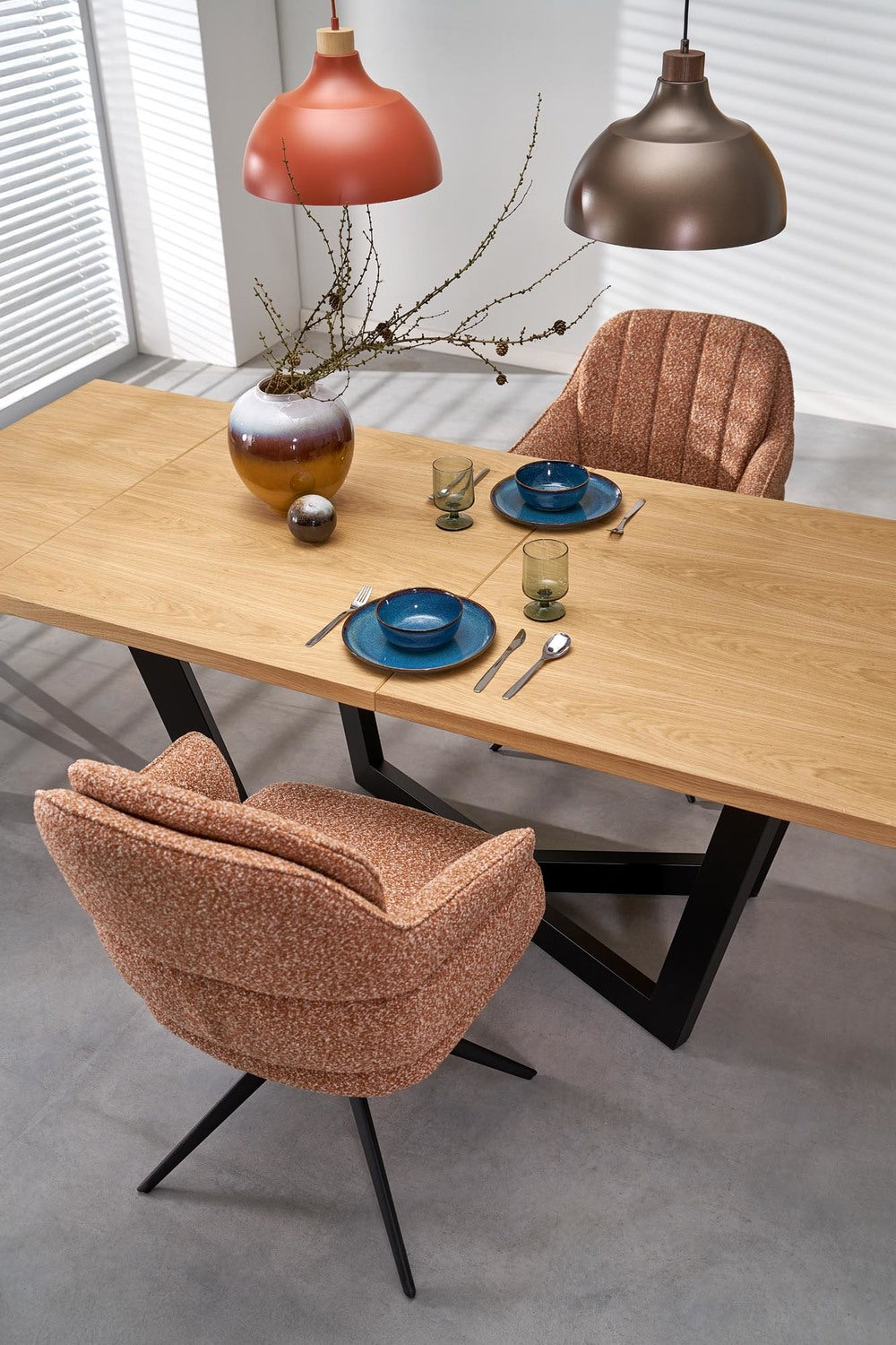 Galds Massi 2 160/90/77 cm ozols/melns - N1 Home