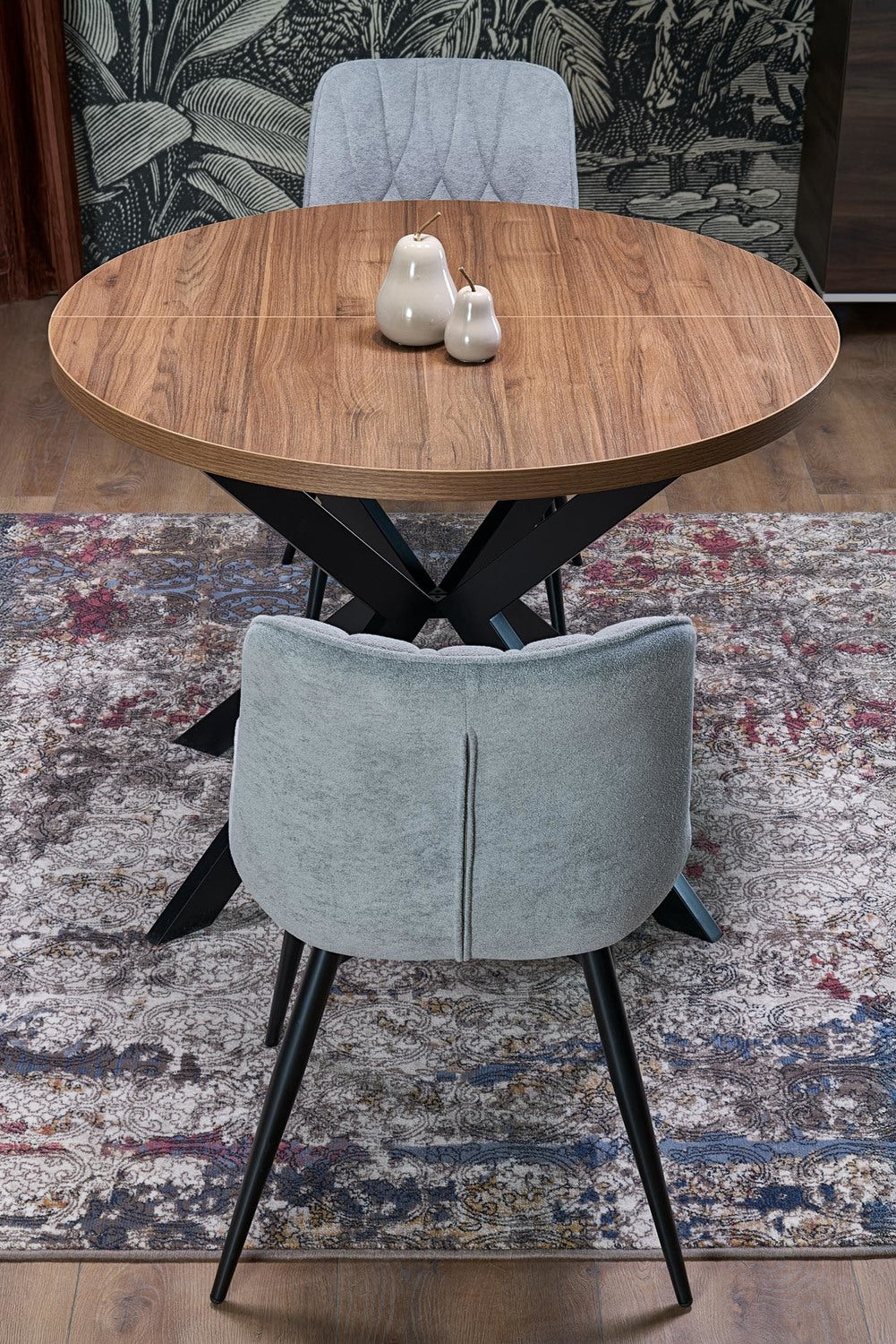 Galds Pero 100/75 cm valrieksts/melns - N1 Home