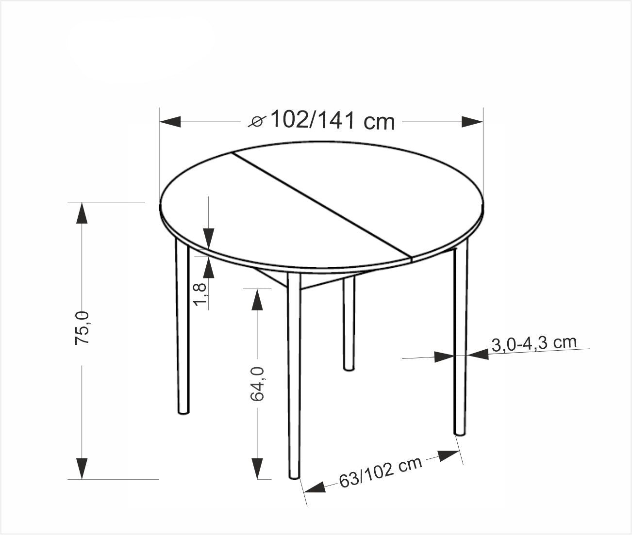 Galds Pivols 102/102/75 cm kašmirs/dabīgs - N1 Home