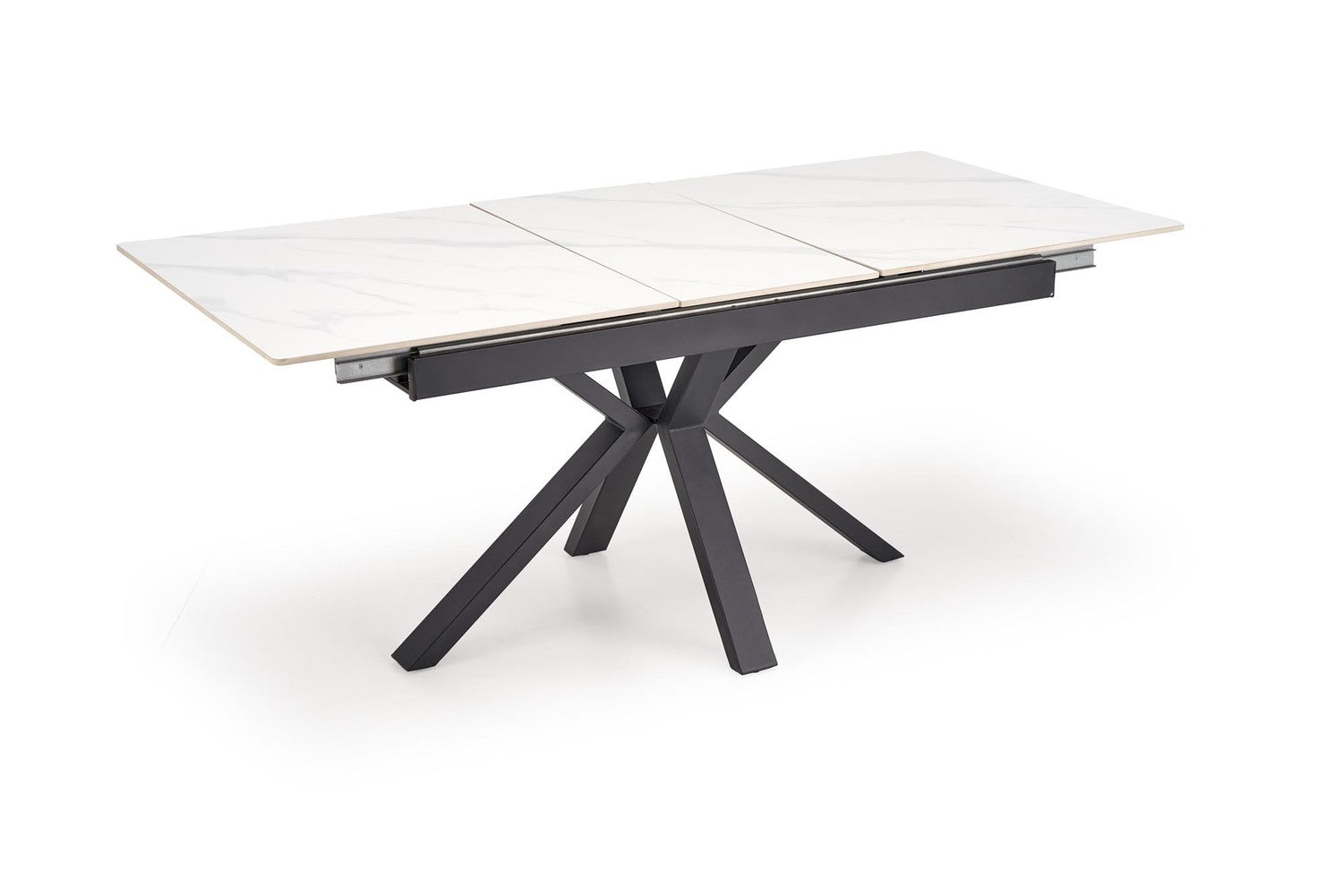 Galds Plats 140/85/76 cm balts marmors/melns - N1 Home