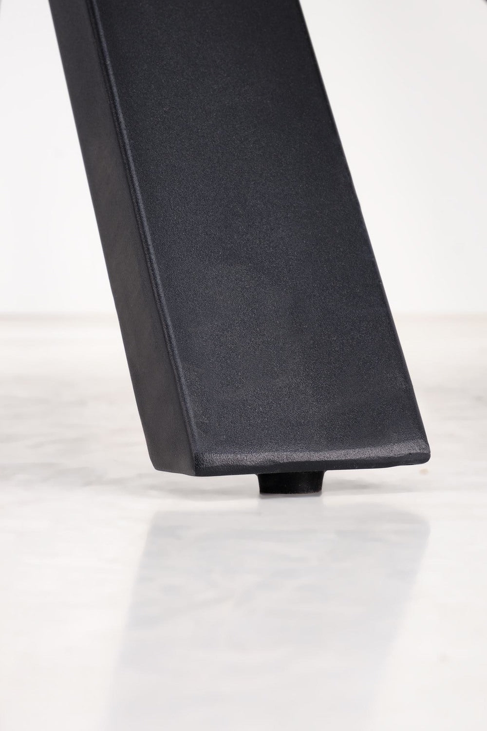 Galds Plats 140/85/76 cm balts marmors/melns - N1 Home