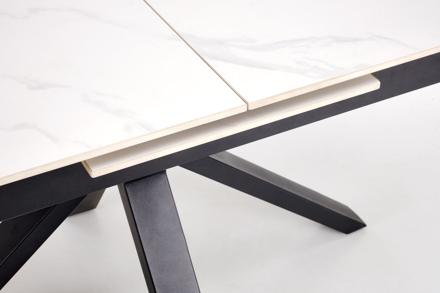 Galds Plats 140/85/76 cm balts marmors/melns - N1 Home